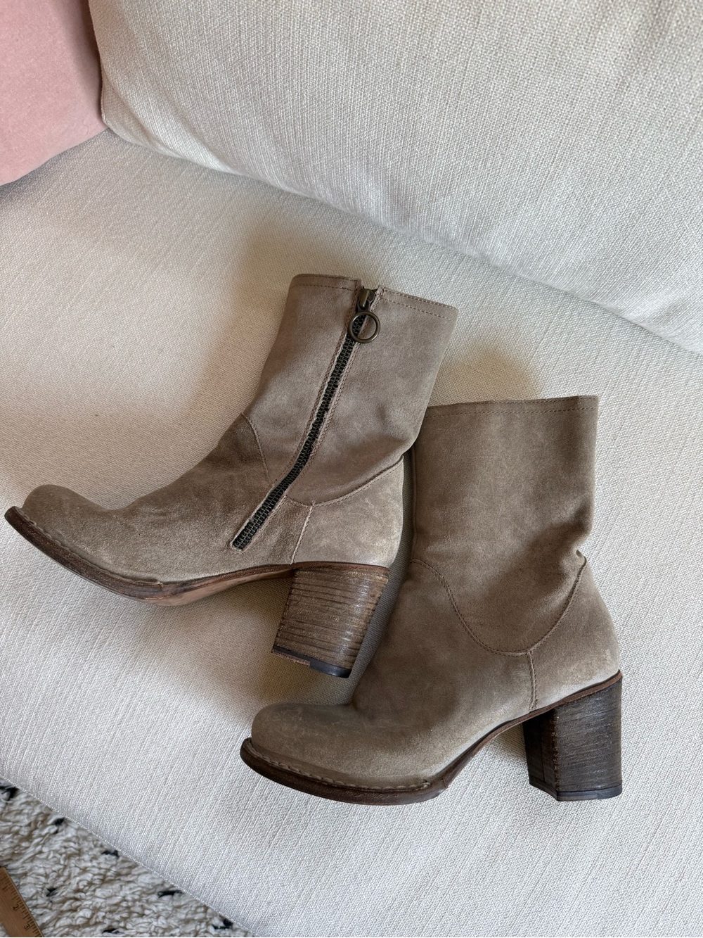 Fiorintini + Baker tan suede block heel ankle boots 37